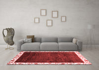 Machine Washable Abstract Red Modern Rug, wshabs3308red