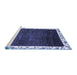 Sideview of Machine Washable Abstract Blue Modern Rug, wshabs3308blu