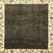 Square Abstract Chocolate Brown Modern Rug, abs3308