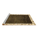 Sideview of Machine Washable Abstract Brown Modern Rug, wshabs3308brn