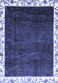 Machine Washable Abstract Blue Modern Rug, wshabs3308blu