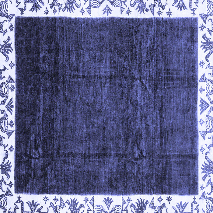 Square Machine Washable Abstract Blue Modern Rug, wshabs3308blu