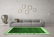 Machine Washable Abstract Green Modern Area Rugs in a Living Room,, wshabs3308grn