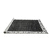 Sideview of Machine Washable Abstract Gray Modern Rug, wshabs3308gry