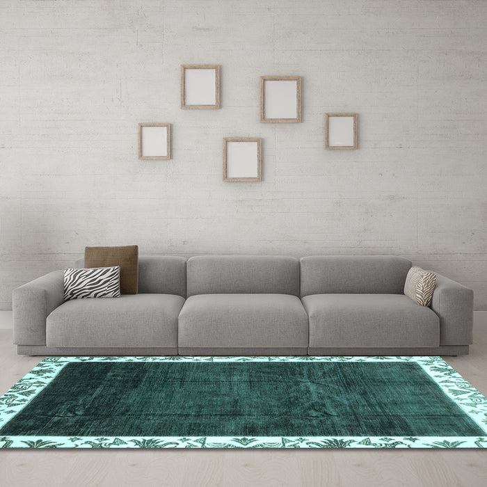 Machine Washable Abstract Light Blue Modern Rug in a Living Room, wshabs3308lblu