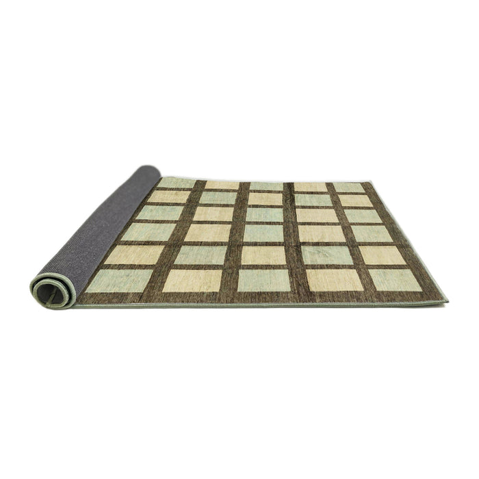 Sideview of Abstract Brown Gold Checkered Rug, abs3309