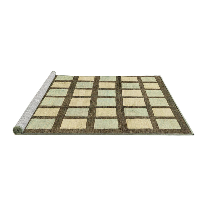 Sideview of Machine Washable Abstract Brown Gold Rug, wshabs3309