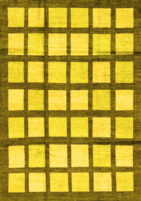 Checkered Yellow Modern Rug, abs3309yw