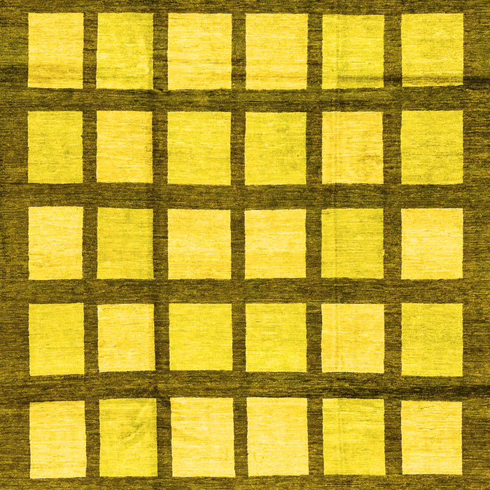 Checkered Yellow Modern Rug, abs3309yw