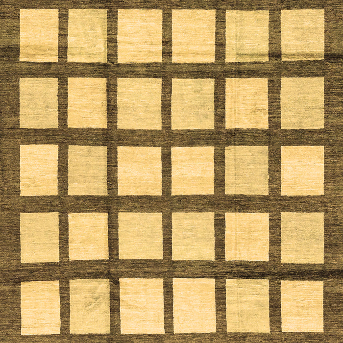 Machine Washable Checkered Brown Modern Rug, wshabs3309brn