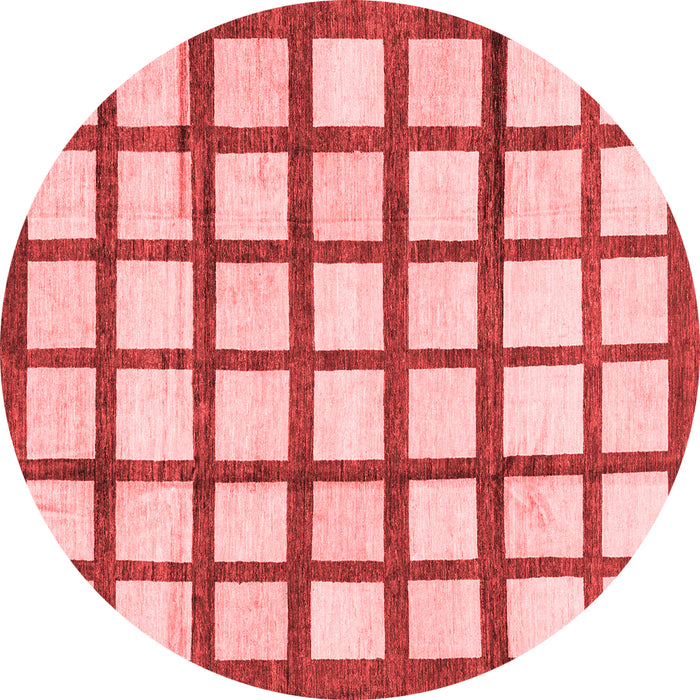 Machine Washable Checkered Red Modern Rug, wshabs3309red