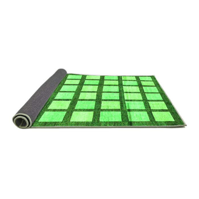 Sideview of Checkered Green Modern Rug, abs3309grn