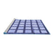 Sideview of Machine Washable Checkered Blue Modern Rug, wshabs3309blu