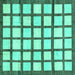 Square Checkered Turquoise Modern Rug, abs3309turq