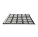 Sideview of Machine Washable Checkered Gray Modern Rug, wshabs3309gry