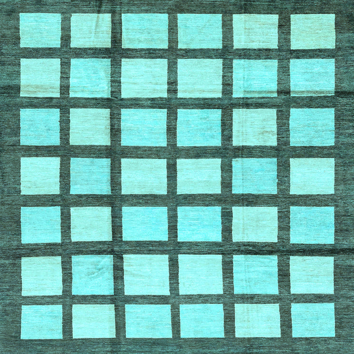 Square Checkered Light Blue Modern Rug, abs3309lblu