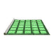 Sideview of Machine Washable Checkered Emerald Green Modern Area Rugs, wshabs3309emgrn
