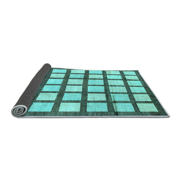 Sideview of Checkered Light Blue Modern Rug, abs3309lblu