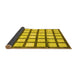 Sideview of Checkered Yellow Modern Rug, abs3309yw