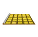 Sideview of Machine Washable Checkered Yellow Modern Rug, wshabs3309yw