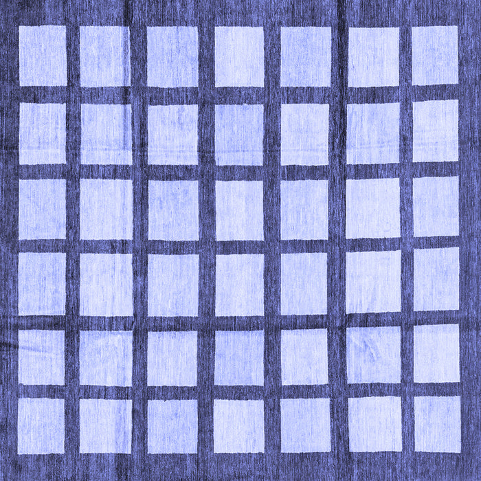 Square Checkered Blue Modern Rug, abs3309blu