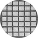 Round Checkered Gray Modern Rug, abs3309gry