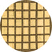 Round Checkered Brown Modern Rug, abs3309brn