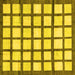 Square Machine Washable Checkered Yellow Modern Rug, wshabs3309yw