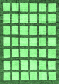 Checkered Emerald Green Modern Rug, abs3309emgrn