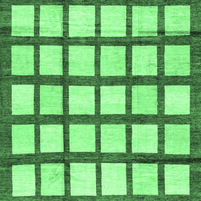 Checkered Emerald Green Modern Rug, abs3309emgrn