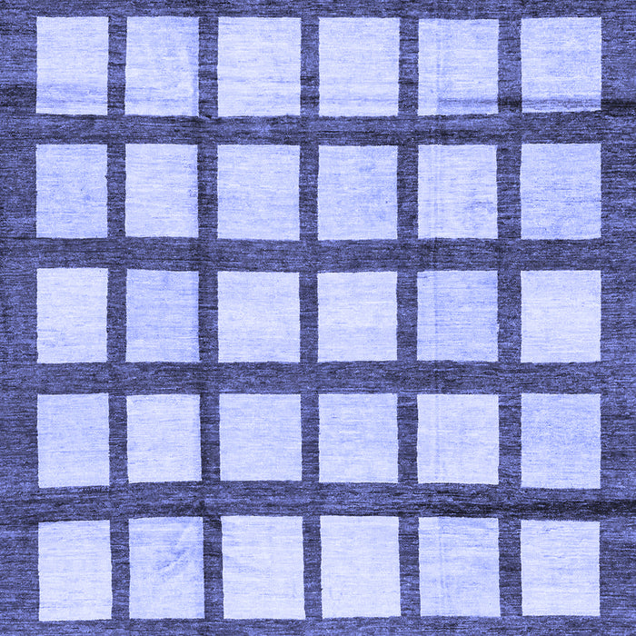Checkered Blue Modern Rug, abs3309blu
