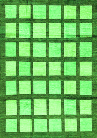 Checkered Green Modern Rug, abs3309grn