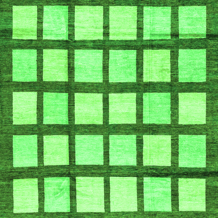 Checkered Green Modern Rug, abs3309grn