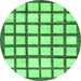 Round Checkered Emerald Green Modern Rug, abs3309emgrn