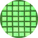 Round Checkered Green Modern Rug, abs3309grn