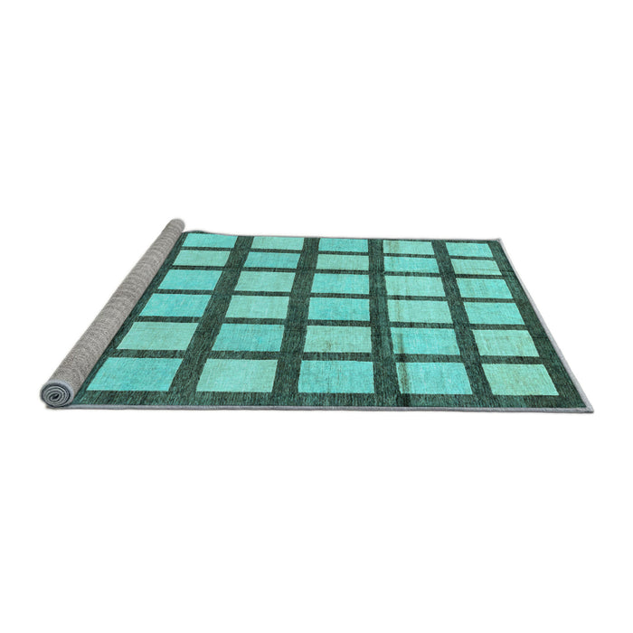Sideview of Machine Washable Checkered Light Blue Modern Rug, wshabs3309lblu