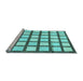 Sideview of Machine Washable Checkered Light Blue Modern Rug, wshabs3309lblu