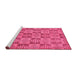 Sideview of Machine Washable Abstract Pink Modern Rug, wshabs330pnk