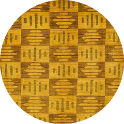 Round Machine Washable Abstract Sedona Brown Rug, wshabs330
