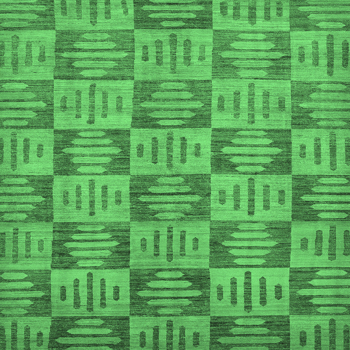 Square Machine Washable Abstract Emerald Green Modern Area Rugs, wshabs330emgrn