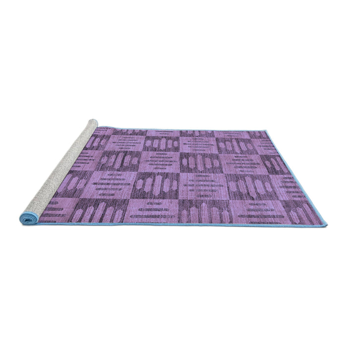 Sideview of Machine Washable Abstract Blue Modern Rug, wshabs330blu