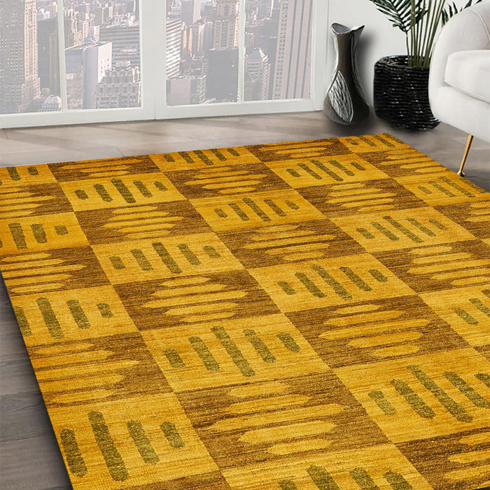 Machine Washable Abstract Sedona Brown Rug in a Family Room, wshabs330