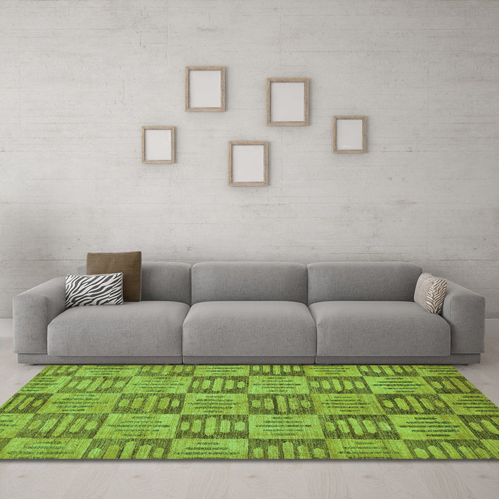 Machine Washable Abstract Turquoise Modern Area Rugs in a Living Room,, wshabs330turq