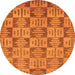 Round Abstract Orange Modern Rug, abs330org