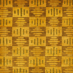 Square Machine Washable Abstract Sedona Brown Rug, wshabs330