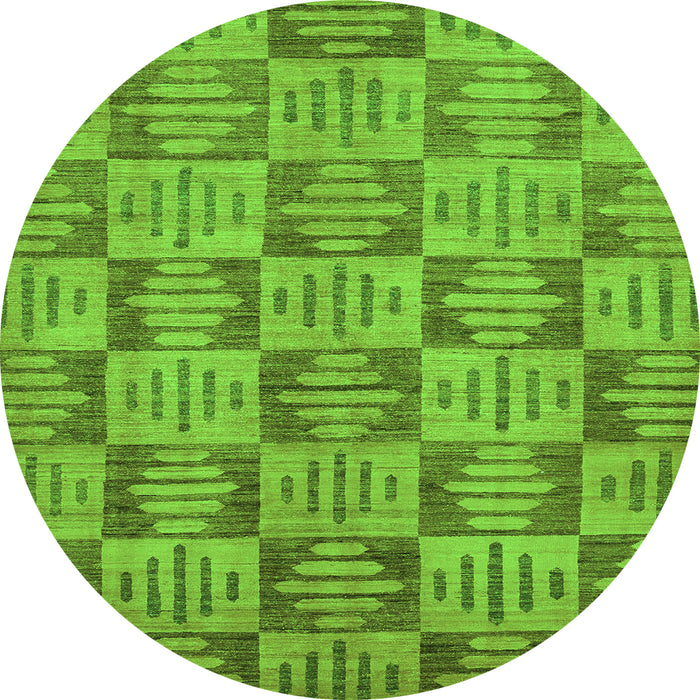 Round Abstract Green Modern Rug, abs330grn