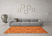 Machine Washable Abstract Orange Modern Area Rugs in a Living Room, wshabs330org