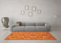 Machine Washable Abstract Orange Modern Rug, wshabs330org