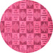 Round Abstract Pink Modern Rug, abs330pnk