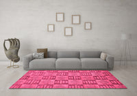 Machine Washable Abstract Pink Modern Rug, wshabs330pnk